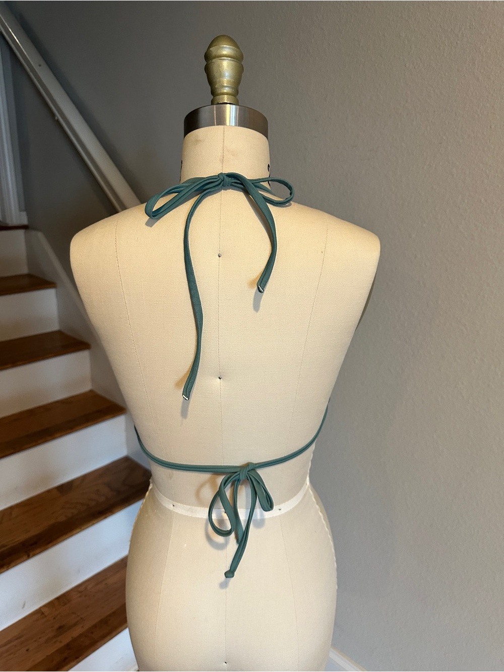 J Crew Perfect String Bikini Top Celery Green - Picture 4 of 5
